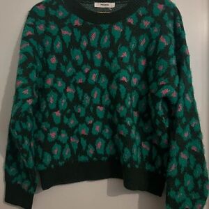 Promod Green and Pink Patterned Women's Sweater